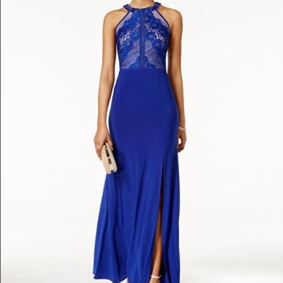 Night Way Collections Dresses & Skirts - Nightway Lace Halter Evening Gown